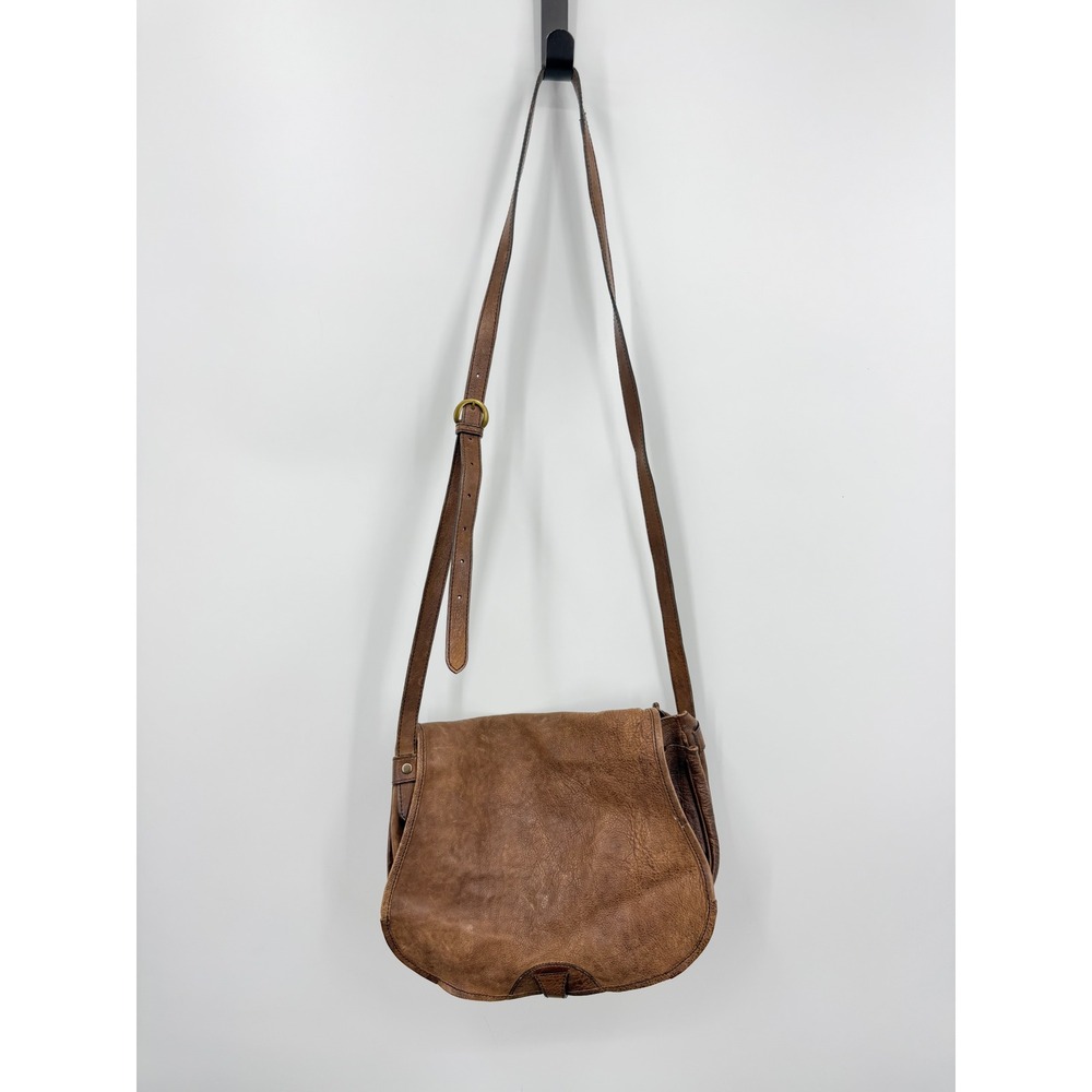 Dragon Diffusion Saddle Crossbody Bag Womens Medium Brown Distressed Leather
